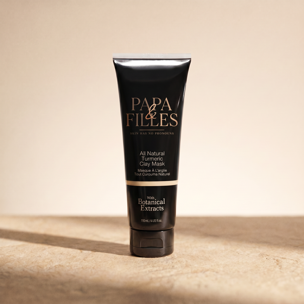 All Natural Turmeric Clay Mask — branded editorial shot